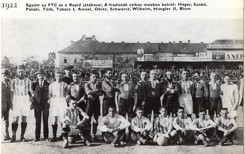 1922.V.21., FTC - Rapid: 2-0. Közös csapatkép